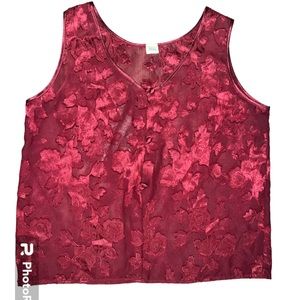 Anne Stuart Vintage Sheer Button Down Top